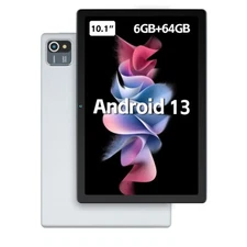 Jeazans Tablet 10 Inch Android 13 Tablet 6+64GB Quad Core 1280×800 HD+IPS Screen