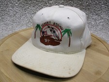 Vintage DESERT STORM Trucker Snapback Hat Cap YuPoong Distressed Stained 1991