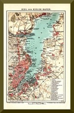 Kiel +historischer Umgebungsplan von 1902+ Werften, Kriegsmarine, Wik, Ellerbek