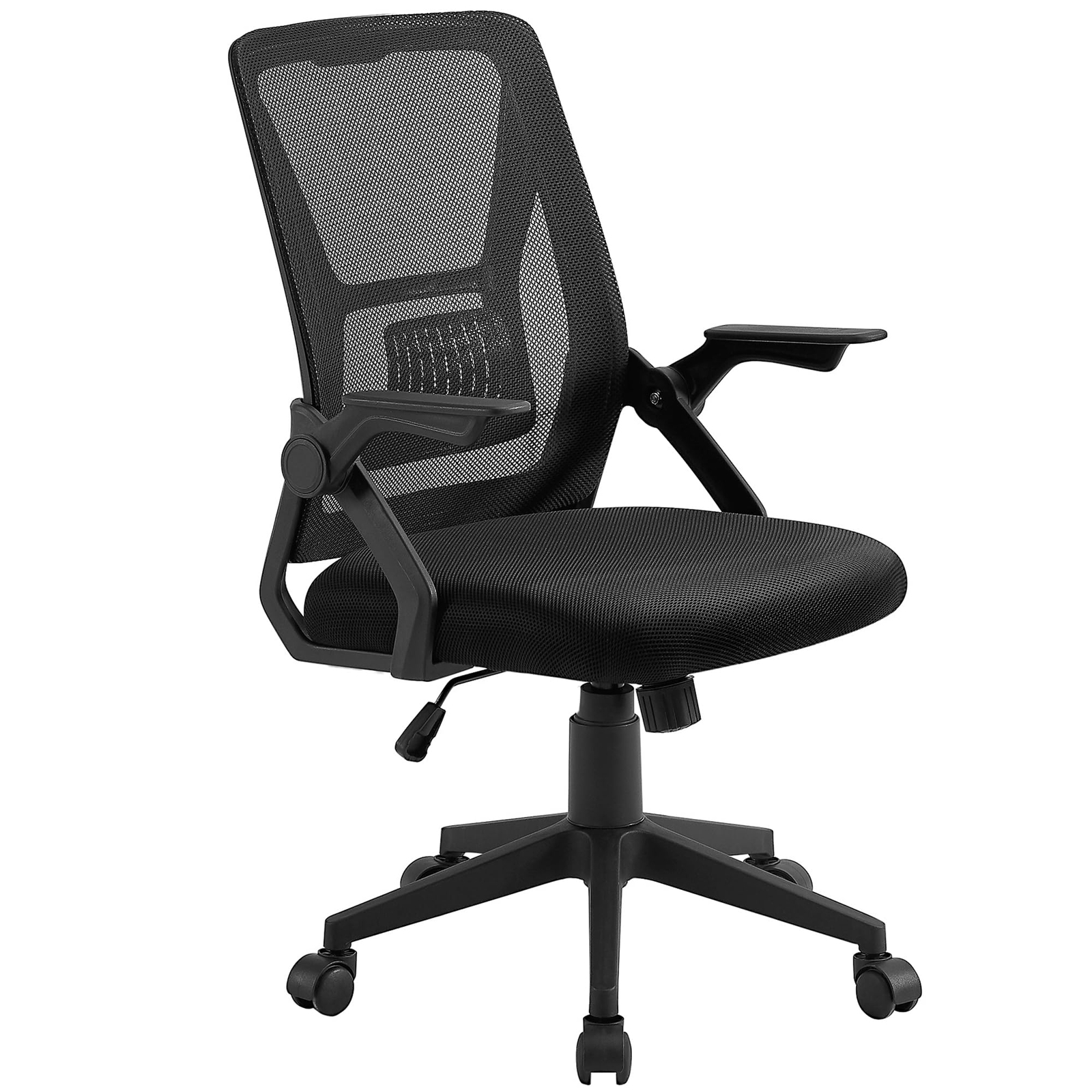 Mid-Back Swivel Ergonomic Office Chair with Adjustable Arms, Mesh Lumbar Supp...