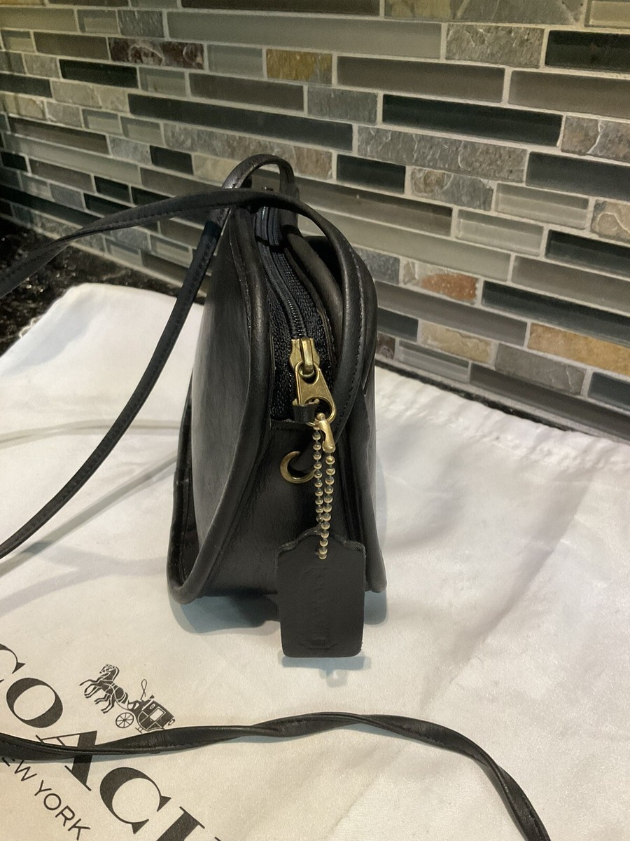 COACH VINTAGE HADLEY ZIP LEATHER CROSSBODY 9935 USA Black for sale
