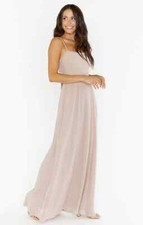 Prom or Bridesmaid Dress - Mumu Brand - Lauren Tie Maxi Dress - Champagne