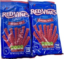 2 -5.5oz BAGS Red Vines Licorice Twists-Original Red Flavor-Soft Chewy Candy