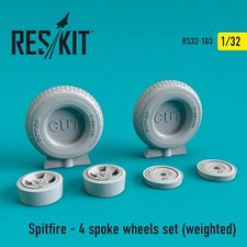 Spitfire 4 Spoke Weighted Wheels 1:32 ResKit RS32-0103