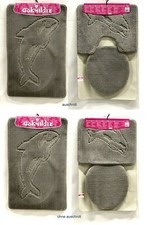 Badgarnitur Badteppich 3-Teilig Set Badezimmergarnitur WC Vorleger