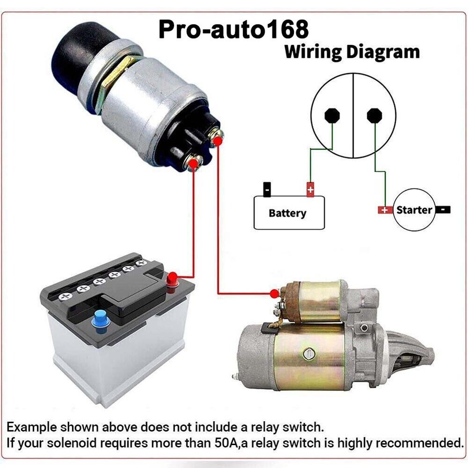 50A Push Button Momentary Starter Ignition Switch On-Off SPST 12V DC ...