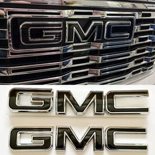 2020-2025 GMC Sierra 1500 2500HD 3500HD Front & Rear Emblems Chrome Black