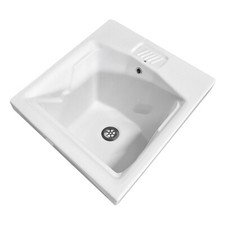 Pilozzo in Ceramica 46x51 Profondità Vasca 34 cm da Incasso o Sospeso con Mobile