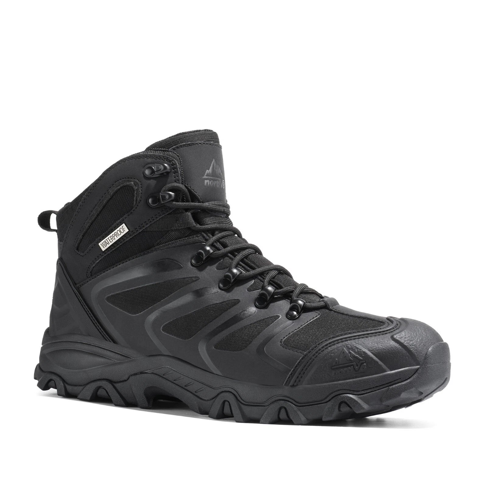 NORTIV 8 Z67122* Mens Black Waterproof Hiking & Walking Boots Size 8.5M