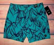 MENS RVCA DRAWSTRING TROPICAL GREEN SWIM BOARD SHORTS SIZE S