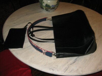 Zara Basic Collection XL Black Vegan Leather with Pouch Shoulder Tote Bag