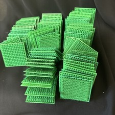 Plastic Canvas Mesh Lot of 80 green 2" x 2" size squares already Threaded  