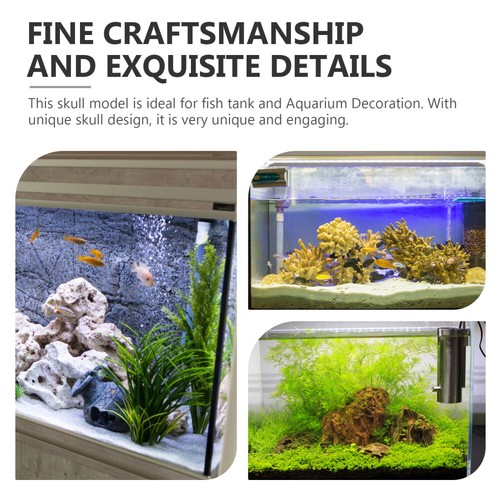 Human Skull Resin Reptile House Fish Tank Skull Ornament Fish Tank Skull Cave - Picture 2 of 12