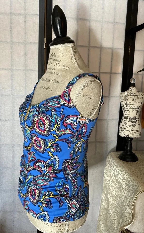 Jantzen para Perry Ellis Mujer 8 Traje de Baño Tankini Sujetador Forro Superior Alta Calidad Foto 4 de 4