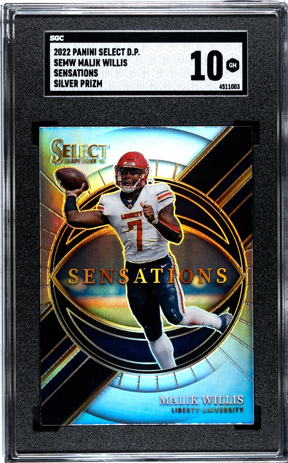 2022 Panini Select Draft Malik Willis Sensations SILVER PRIZM SGC 10 GEM MINT