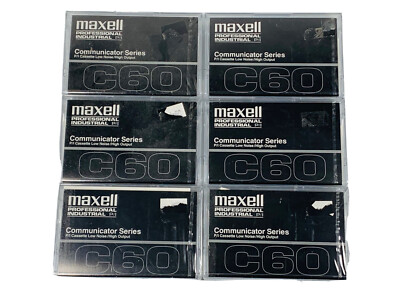  Lot of 6   Maxell C60   High Output Communicator Series Cassette Tapes   New