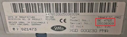 Land Rover Radio Code / Key Code Visteon Becker Blaupunkt Freelander Discovery - Bild 3 von 4