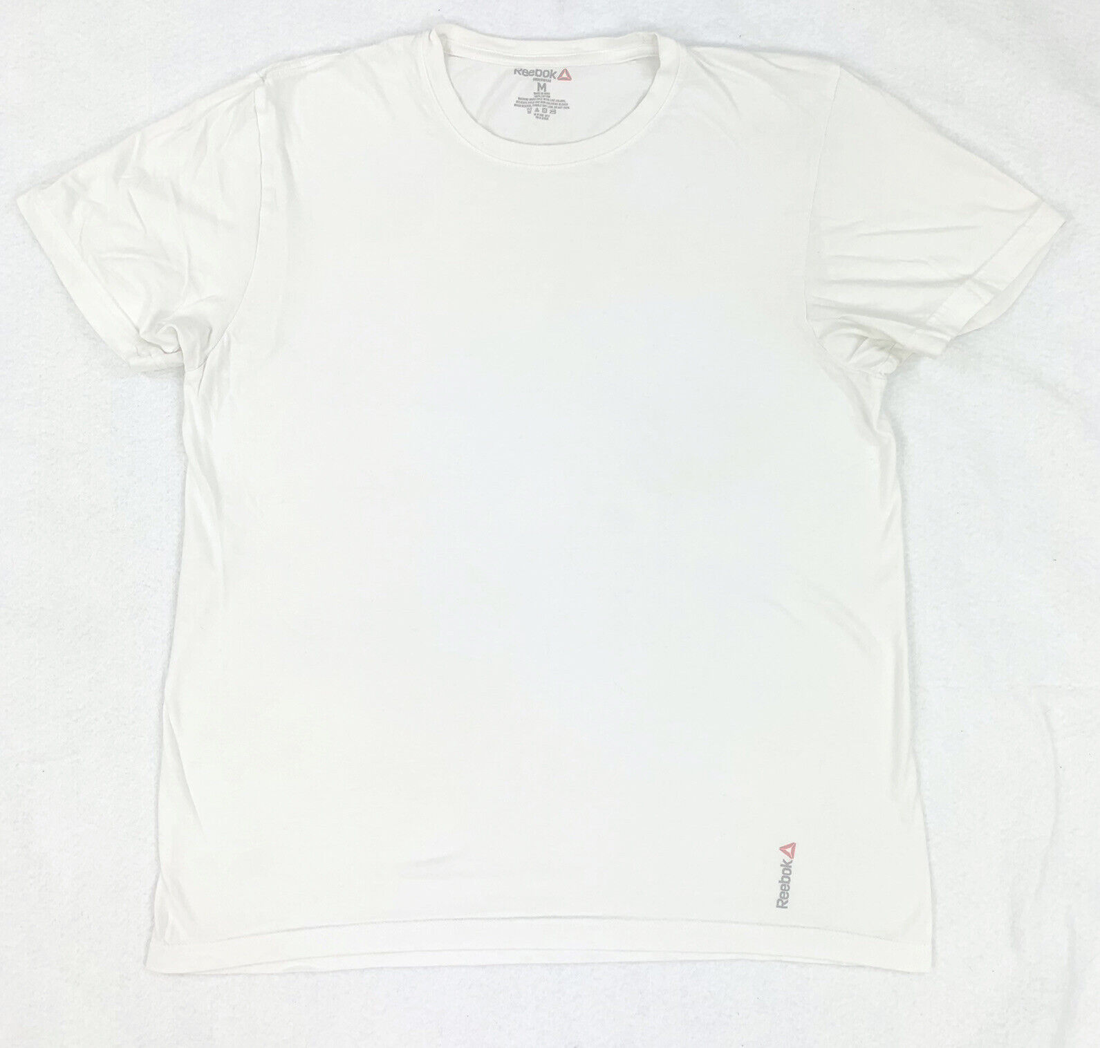 Reebok Shirt Adult Medium Lightweight Athletic Running Spell out Logo Gym Mens