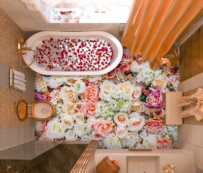 3D Rose Garden G3423 Floor WallPaper Murals Wall Print Decal AJ Coco 2024