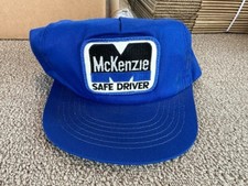 McKenzies Hat Trucker Patch Snapback Cap Blue Automobile Parts Safe Driver VTG