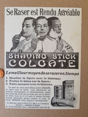 Rasierseife COLGATE Shaving Stick Anzeige L'I llustration 1910