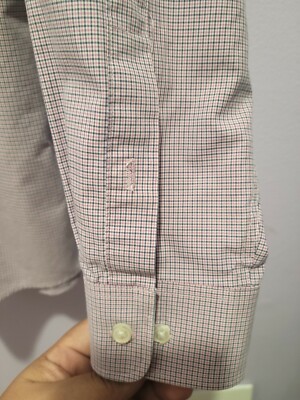 slim fit dress slacks Non-Iron Cotton Check Dress Shirt with Contrast Trim