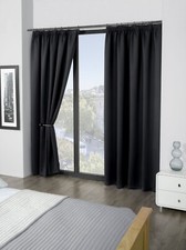 Thermal Thick Blackout Curtains 2 Panels Pencil Pleat Curtains Cali