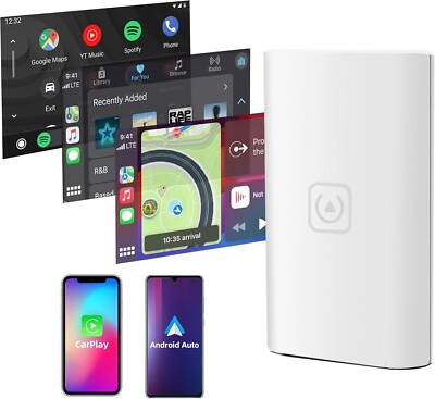 2 in 1 Wireless Carplay Adapter & Android Auto Wireless Adapter, Plug & Play