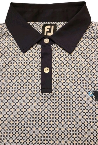 FootJoy Men's Geometric Large Stretch Short Sleeve Golf Polo With Mammoth - Picture 2 of 13
