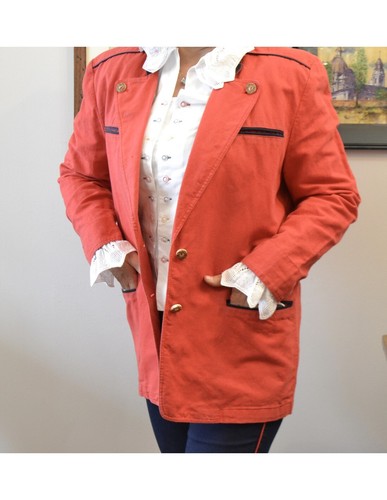Veste En Lin Style Tyrolien Vintage Taille 48 - Occasion Très Bon État - Look Champêtre