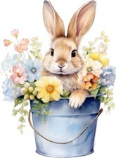 Colourful Floral Peter Rabbit Wall Art Bedroom Nursery Decor Vinyl Sticker Decal