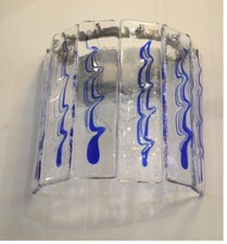 Lampada parete applique NADIR La Murrina vetro trasparente e blu montatura nikel