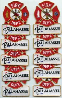 TALLAHASSEE FLORIDA Patch Lot Trade Stock 10 Fire Patches FIRE PATCH