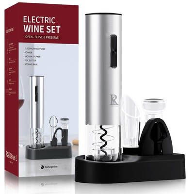 Electric Wine Opener Rechargeable, One-touch Automatic Wine Bottle Corkscrew ...