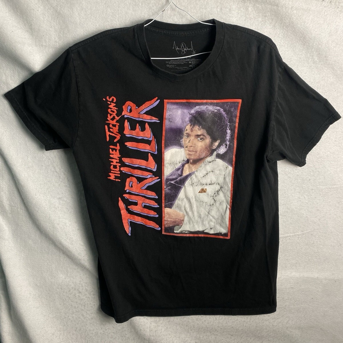 T-Shirt Michael Jackson Thriller - Collector Noir Taille S - Gildan Vintage