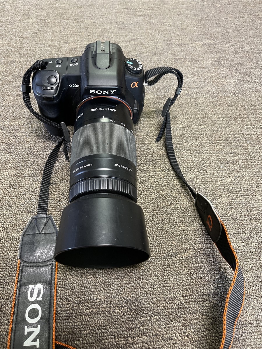 Sony Alpha DSLR-A200 Digital SLR Camera Black With 75-300