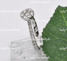 14k Solid White Gold ladies Natural Diamond cluster Ring April Birthstone 0.88ct — photo 4