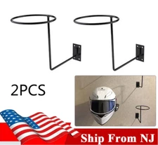2X Motorcycle Helmet Rack Wall Mount Storage Stand Hat Rack Jacket Holder Hanger
