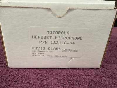 david clark motorola comminications headset microphone p/n 18311g-04