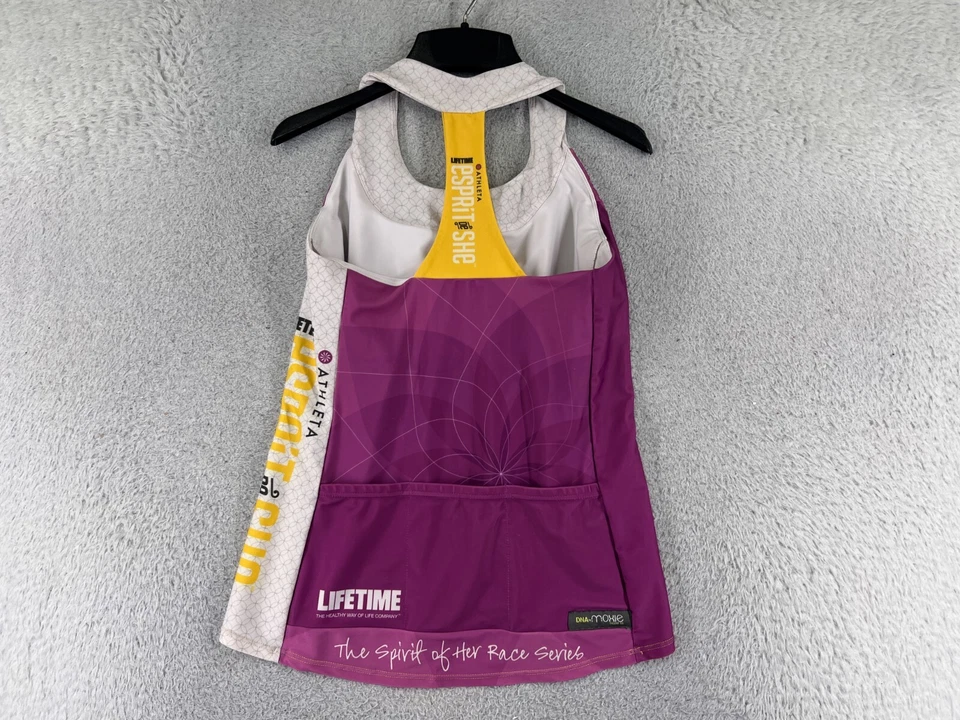 Jersey de ciclismo Moxie para mujer grande púrpura amarillo sin mangas pulóver bolsillos de poliéster Foto 2 de 4