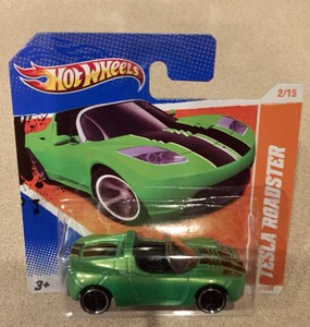 Details About Hot Wheels 2011 Track Stars Tesla Roadster Short Card