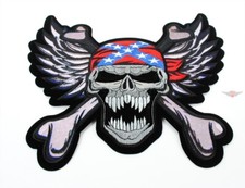 Moped Garage Skull Cross Kutte Patch Aufnäher Jeans Mofa Club Jacke 22cm Mokick