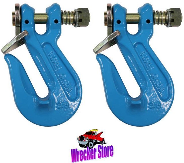Qty. 2, 3/8" G100, GRADE 100 TWIST LOCK CRADLE GRAB HOOK for RIGGING