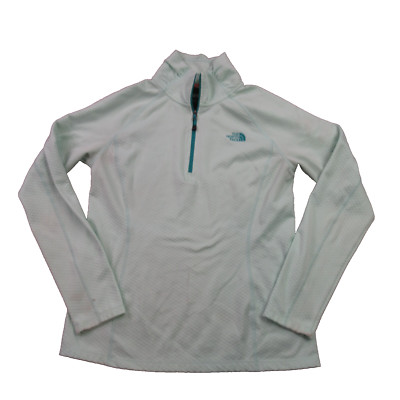North Face Pullover Womens Medium Long Sleeve 1/4 Zip Lightweight Green