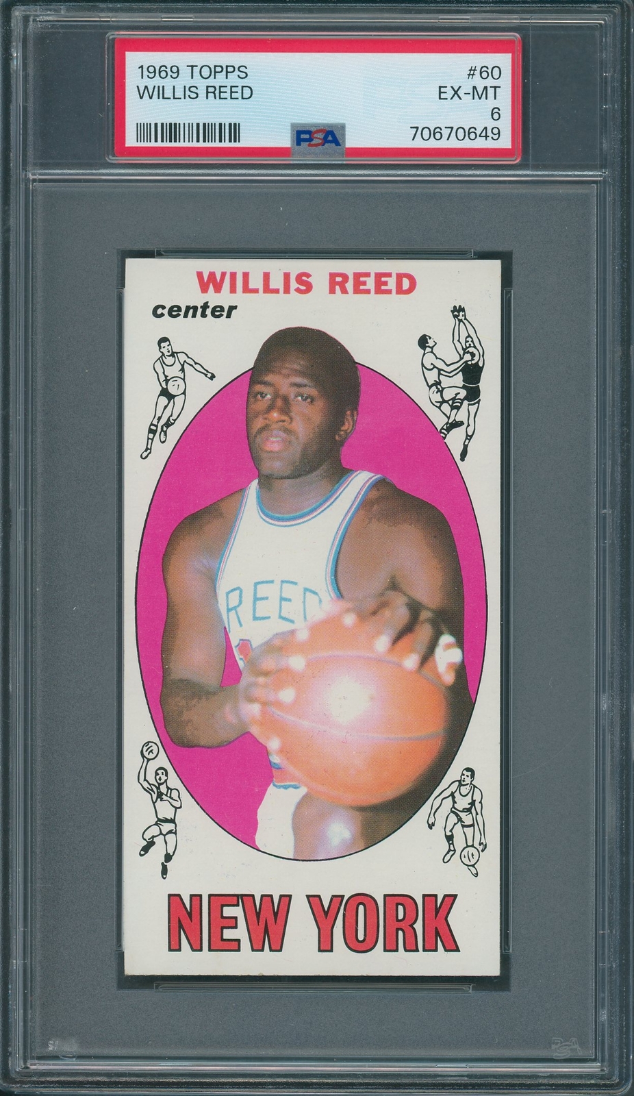 1969/70 Topps #60 Willis Reed PSA EX-MT 6 *0649