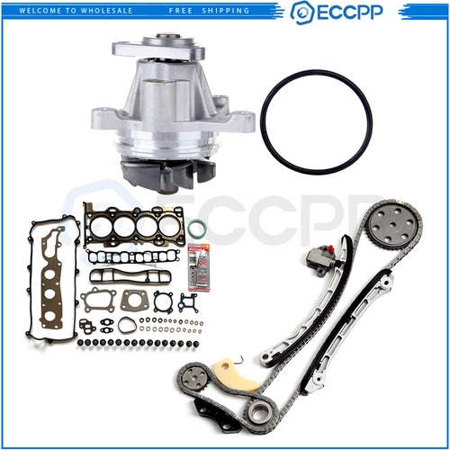 For 2003-2013 Mazda 3 6 CX-7 2.3L Timing Chain Water Pump Kit w/Head Gasket Set