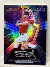 2022 Panini Chronicles Spectra Deep Space Signatures Shane Bieber On Card Auto