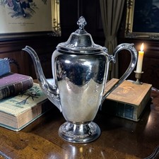 Vintage Rogers & Bro 2301 Silver Plated Coffee Tea Pot Ornate Floral 10.5"