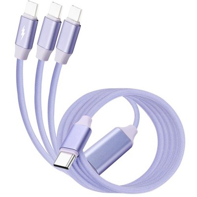 XMSJSIY 6A USB C to C Cable Splitter Fast Charging Cord 66W Type C Purple