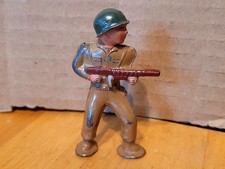1940's BARCLAY B242 #937 LEAD DIME STORE G.I. SOLDIER CHARGING MACHINEGUNNER #2